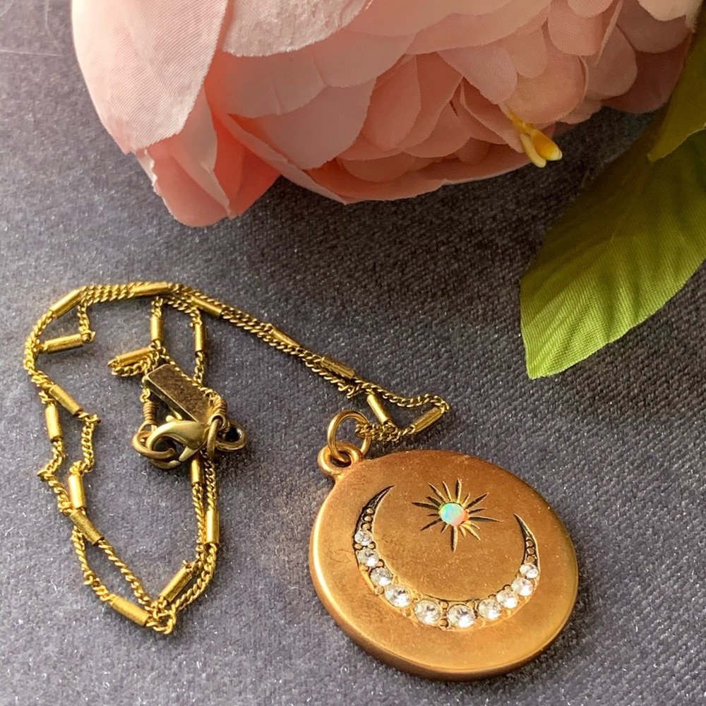 Vanessa Mooney Moon & Star Gold Necklace